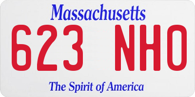 MA license plate 623NH0