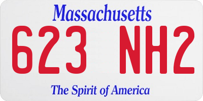 MA license plate 623NH2