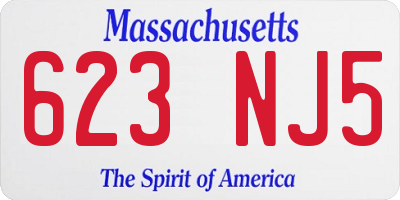 MA license plate 623NJ5