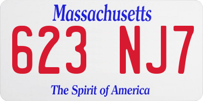 MA license plate 623NJ7