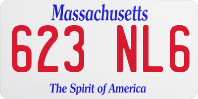 MA license plate 623NL6