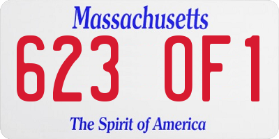 MA license plate 623OF1