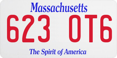 MA license plate 623OT6