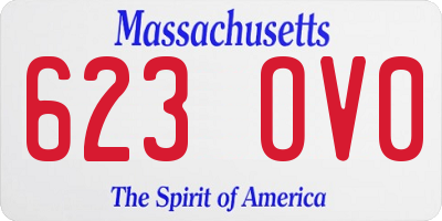 MA license plate 623OV0