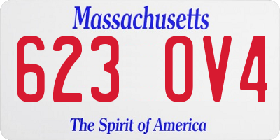 MA license plate 623OV4