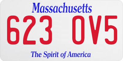 MA license plate 623OV5