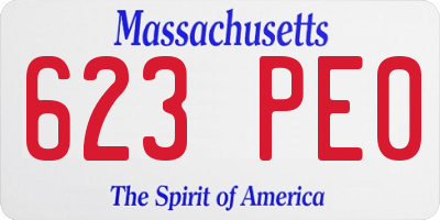 MA license plate 623PE0