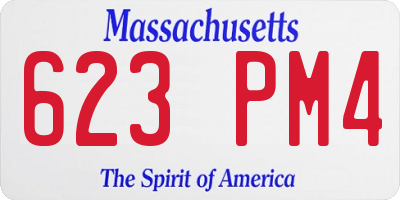 MA license plate 623PM4