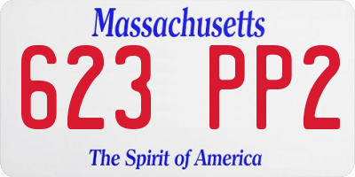 MA license plate 623PP2
