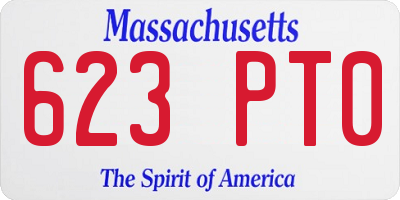 MA license plate 623PT0