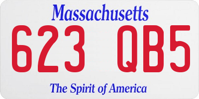MA license plate 623QB5