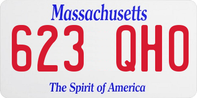 MA license plate 623QH0