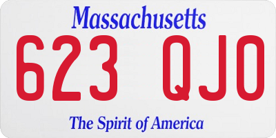 MA license plate 623QJ0