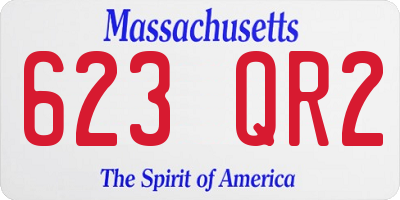 MA license plate 623QR2