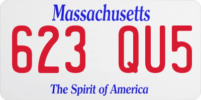 MA license plate 623QU5