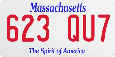 MA license plate 623QU7