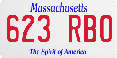 MA license plate 623RB0