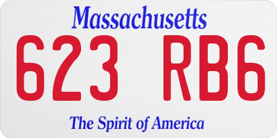 MA license plate 623RB6