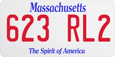 MA license plate 623RL2