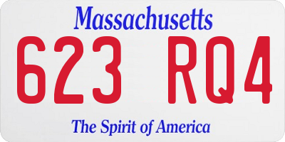 MA license plate 623RQ4