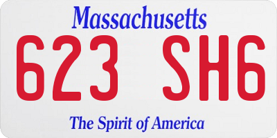 MA license plate 623SH6