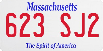 MA license plate 623SJ2