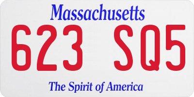 MA license plate 623SQ5