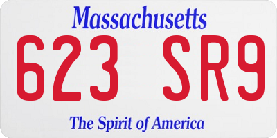 MA license plate 623SR9