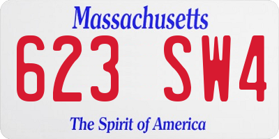 MA license plate 623SW4