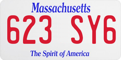 MA license plate 623SY6