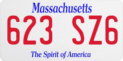 MA license plate 623SZ6
