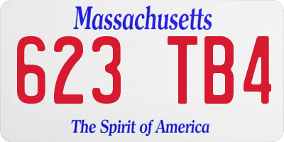 MA license plate 623TB4
