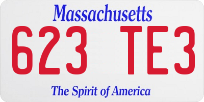 MA license plate 623TE3