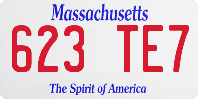 MA license plate 623TE7