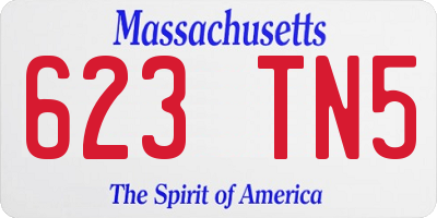 MA license plate 623TN5