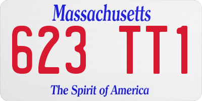 MA license plate 623TT1