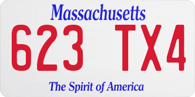 MA license plate 623TX4
