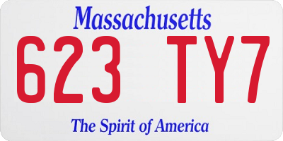 MA license plate 623TY7