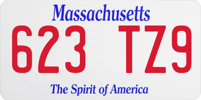 MA license plate 623TZ9