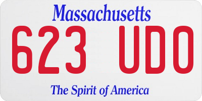 MA license plate 623UD0