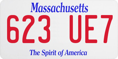 MA license plate 623UE7