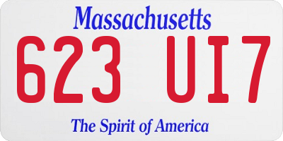 MA license plate 623UI7