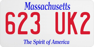 MA license plate 623UK2