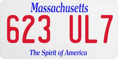 MA license plate 623UL7