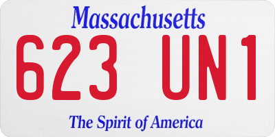 MA license plate 623UN1