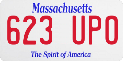 MA license plate 623UP0