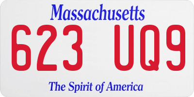 MA license plate 623UQ9