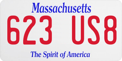 MA license plate 623US8
