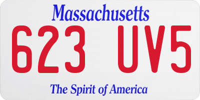 MA license plate 623UV5