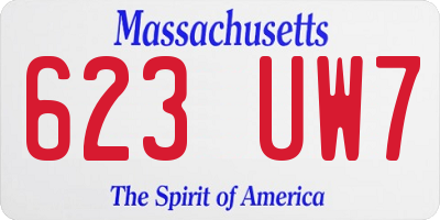 MA license plate 623UW7